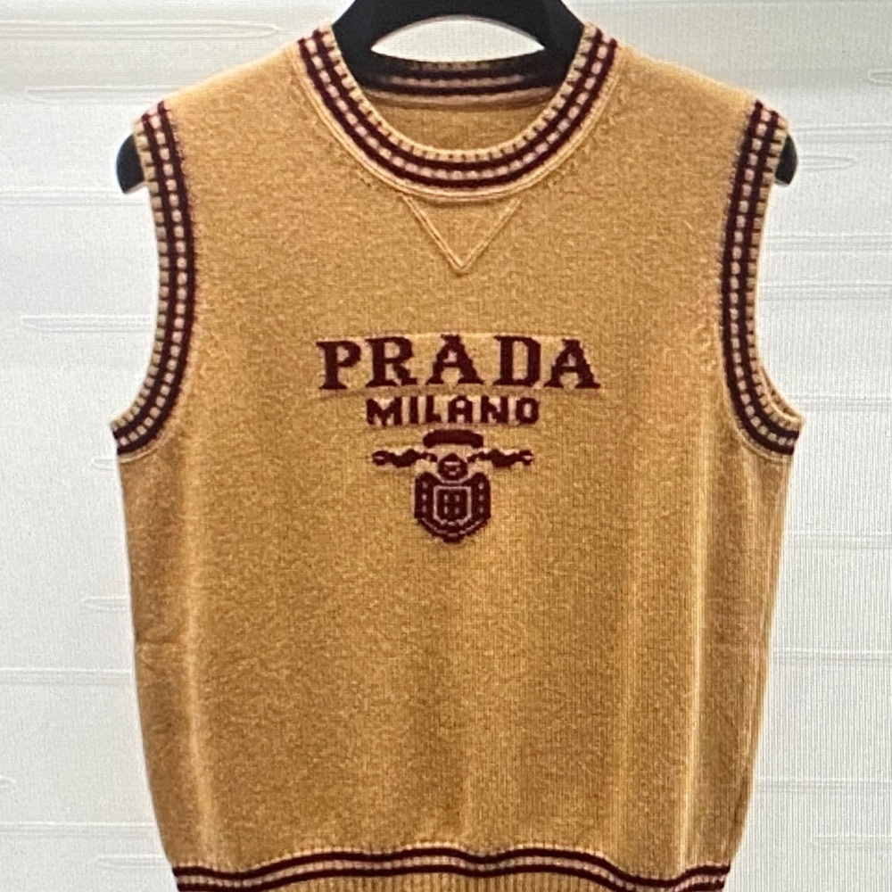 Prada Milano Men's Gold Sweater Vest